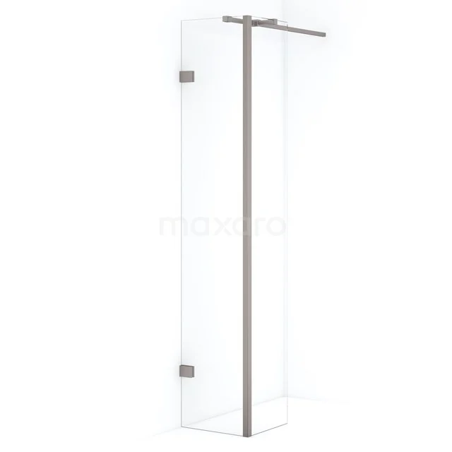 Diamond Walk-in shower | 40 cm Stainless steel Clear glass Fixed wall with side panel IDC0403320BRN