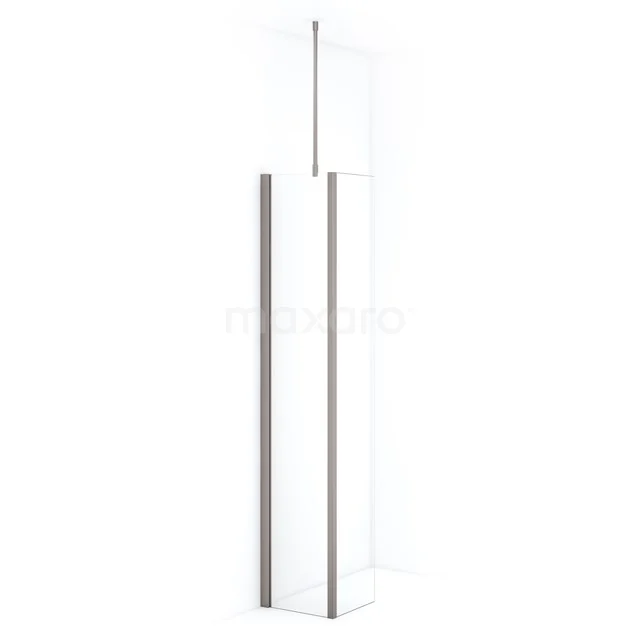 Diamond Walk-in shower | 40 cm Stainless steel Clear glass Fixed wall with side panel IDC0403710BRN