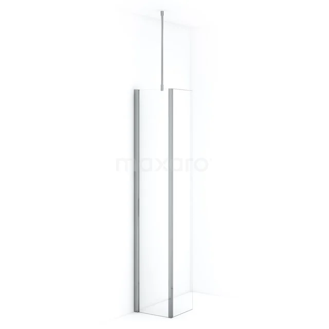 Diamond Walk-in shower | 40 cm Chrome Clear glass Fixed wall with side panel IDC0403710CN