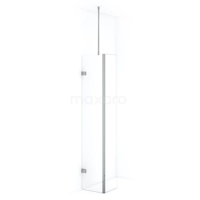Diamond Walk-in shower | 40 cm Chrome Clear glass Fixed wall with side panel IDC0403720C Transparent glass shower screen with chrome profile, modern design, ideal for stylish bathroom decoration.
