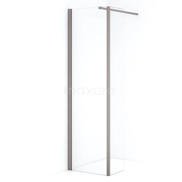 Diamond Walk-in shower | 50 cm Stainless steel Clear glass Fixed wall with side panel IDC0503110BRN
