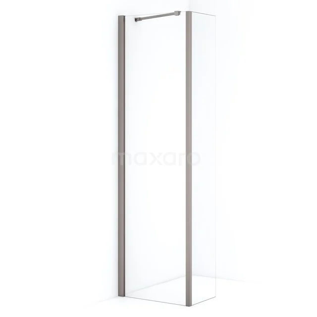 Diamond Walk-in shower | 50 cm Stainless steel Clear glass Fixed wall with side panel IDC0503210BRN