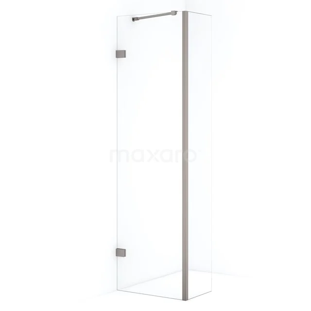 Diamond Walk-in shower | 50 cm Stainless steel Clear glass Fixed wall with side panel IDC0503220BRN