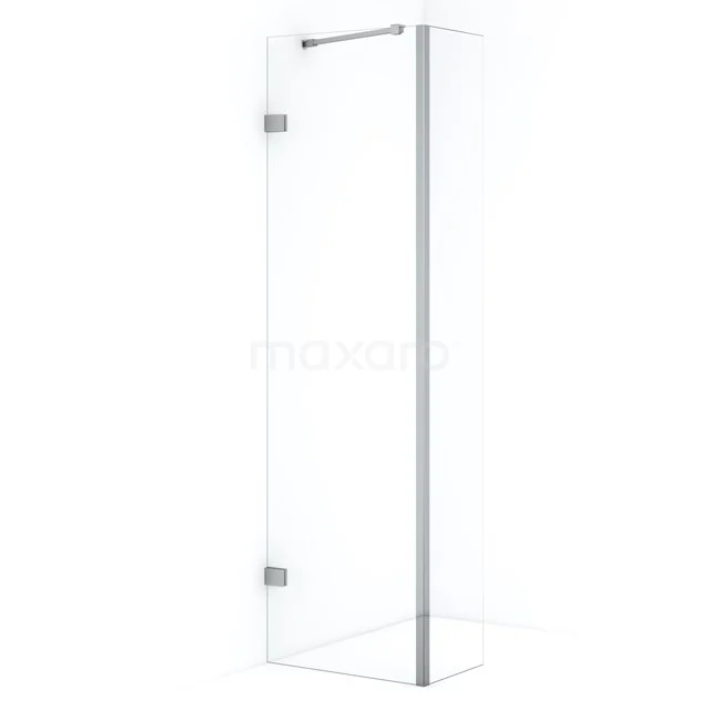 Diamond Walk-in shower | 60 cm Chrome Clear glass Fixed wall with side panel IDC0603220C Glass shower screen, clear safety glass, corner model with hinge profiles, ideal for modern bathroom fittings.