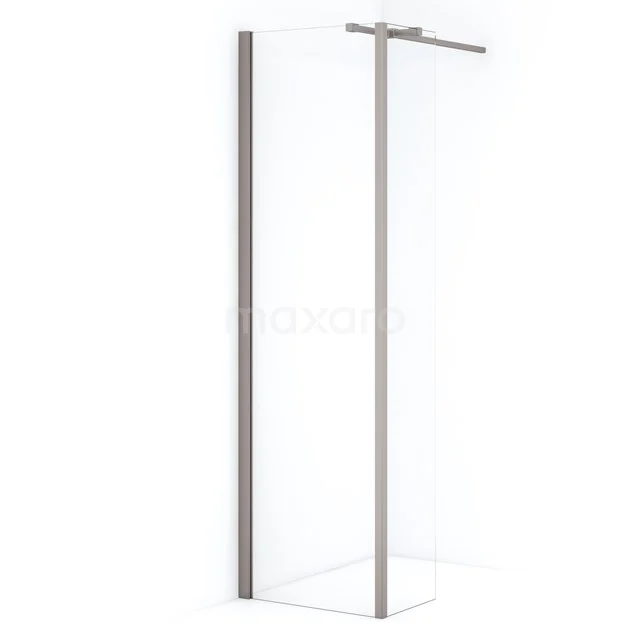 Diamond Walk-in shower | 60 cm Stainless steel Clear glass Fixed wall with side panel IDC0603310BRN