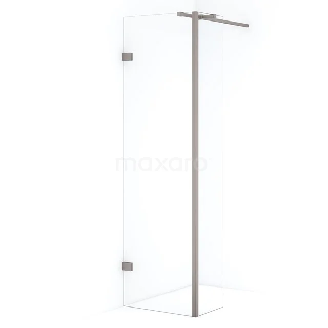 Diamond Walk-in shower | 50 cm Stainless steel Clear glass Fixed wall with side panel IDC0503320BRN