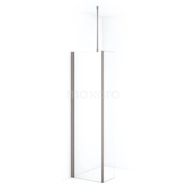 Diamond Walk-in shower | 60 cm Stainless steel Clear glass Fixed wall with side panel IDC0603710BRN