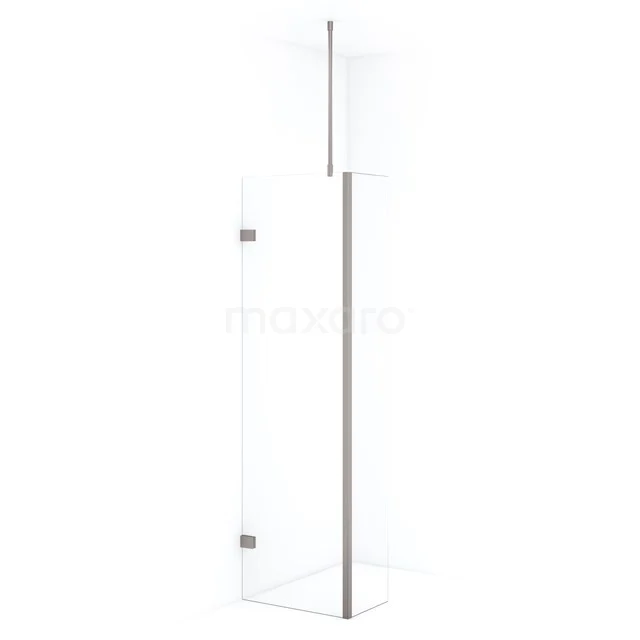 Diamond Walk-in shower | 50 cm Stainless steel Clear glass Fixed wall with side panel IDC0503720BRN