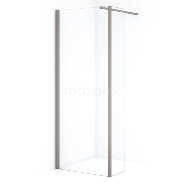 Diamond Walk-in shower | 80 cm Stainless steel Clear glass Fixed wall with side panel IDC0803110BRN