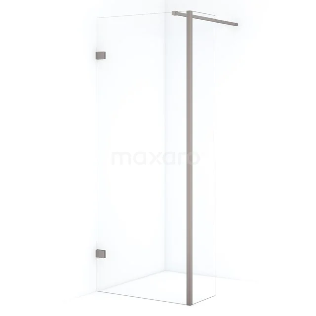 Diamond Walk-in shower | 80 cm Stainless steel Clear glass Fixed wall with side panel IDC0803120BRN