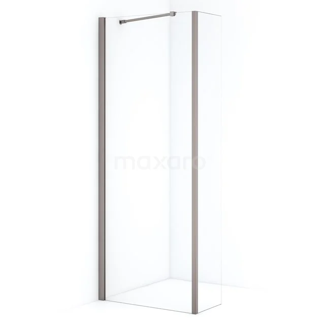 Diamond Walk-in shower | 80 cm Stainless steel Clear glass Fixed wall with side panel IDC0803210BRN