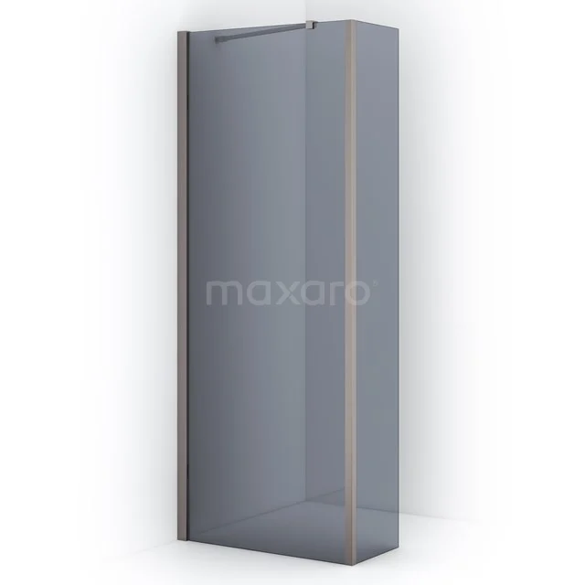 Diamond Walk-in shower | 80 cm Stainless steel Smoke glass Fixed wall with side panel IDC0803211BR