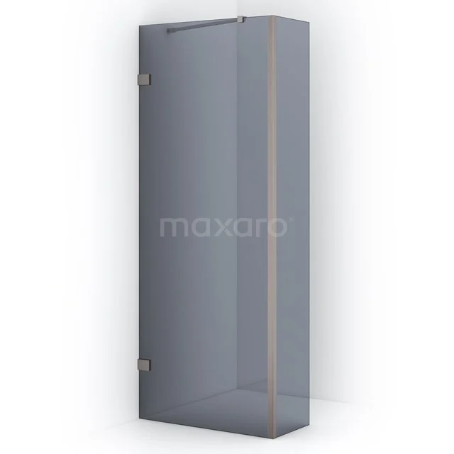 Diamond Walk-in shower | 80 cm Stainless steel Smoke glass Fixed wall with side panel IDC0803221BR