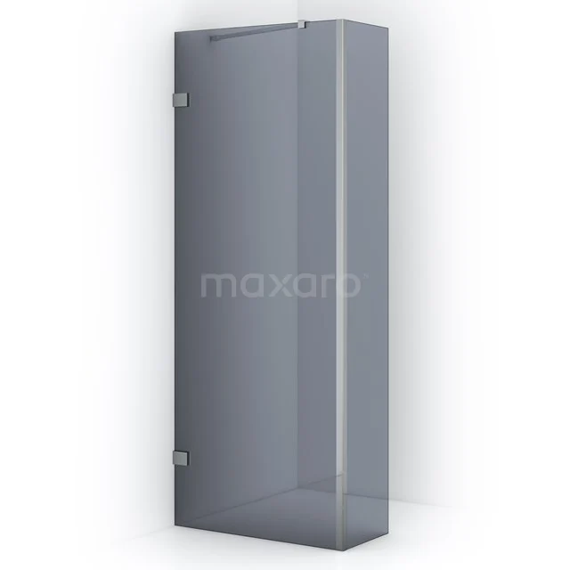 Diamond Walk-in shower | 80 cm Chrome Smoke glass Fixed wall with side panel IDC0803221C