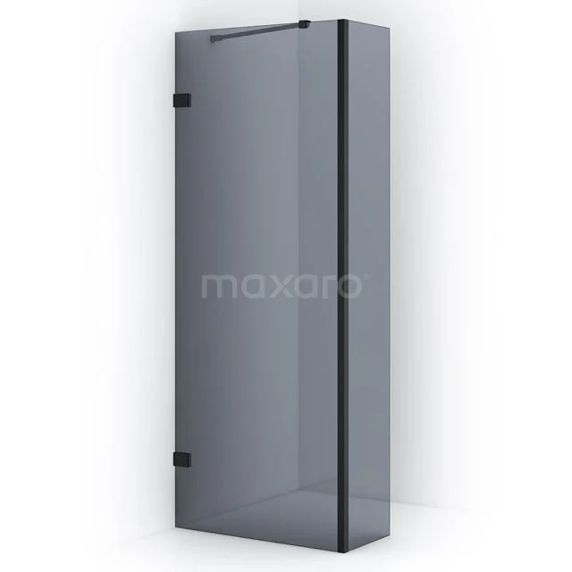 Matt Schwarz Duschtür, eckiges Design mit Klarglas, geeignet für moderne Bäder. Serie Element, langlebiges Aluminium.