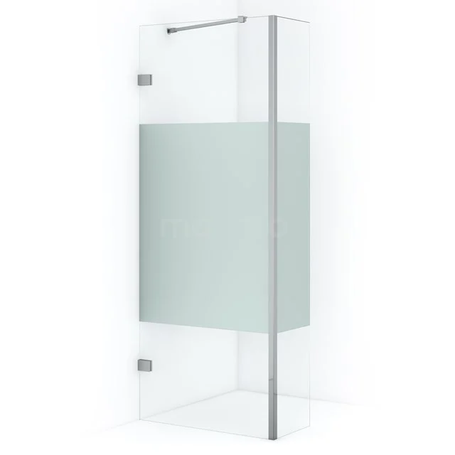 Diamond Walk-in shower | 80 cm Chrome Clear with matt strip Fixed wall with side panel IDC0803223CN