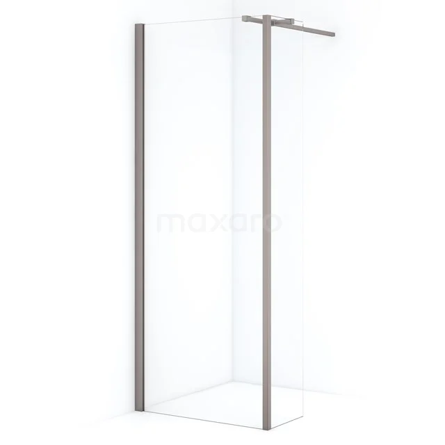 Diamond begehbare Dusche | 80 cm Edelstahl Feste Wand mit Seitenwand IDC0803310BRN Begehbare Duschwand mit klarem Design, Klarglas und matt schwarzem Rahmen, perfekt für einen modernen Badezimmerstil.