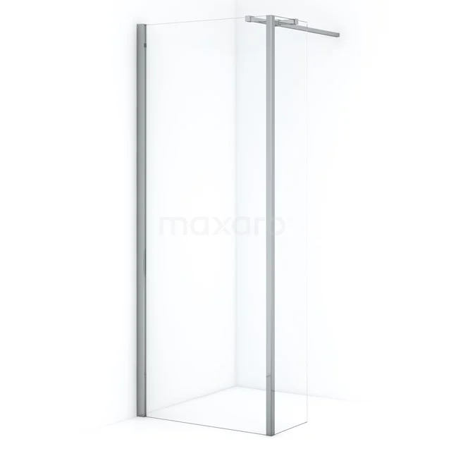 Diamond Walk-in shower | 80 cm Chrome Clear glass Fixed wall with side panel IDC0803310CN