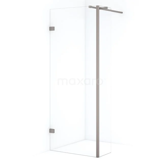 Diamond Walk-in shower | 80 cm Stainless steel Clear glass Fixed wall with side panel IDC0803320BRN