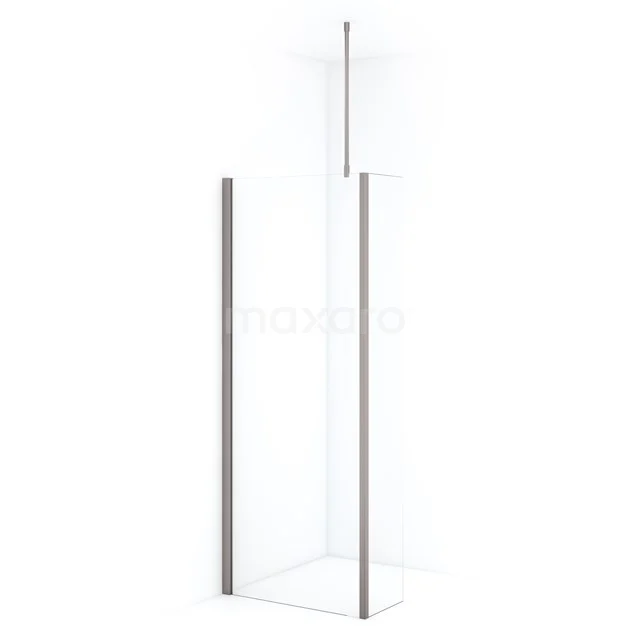 Diamond Walk-in shower | 70 cm Stainless steel Clear glass Fixed wall with side panel IDC0703710BRN