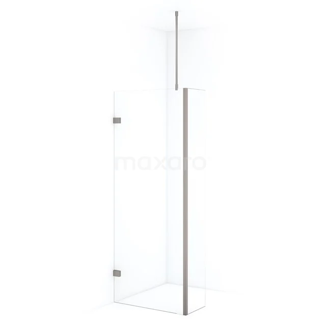 Diamond Walk-in shower | 70 cm Stainless steel Clear glass Fixed wall with side panel IDC0703720BRN