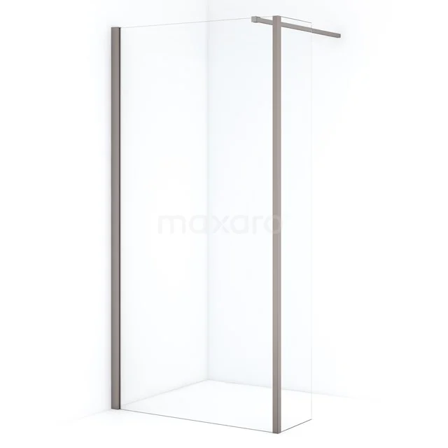 Diamond Walk-in shower | 100 cm Stainless steel Clear glass Fixed wall with side panel IDC1003110BRN