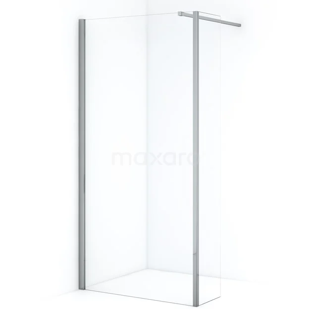 Diamond Walk-in shower | 100 cm Chrome Clear glass Fixed wall with side panel IDC1003110CN