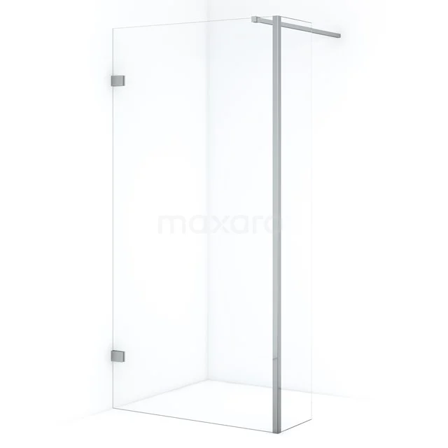 Diamond begehbare Dusche | 90 cm Chrom Feste Wand mit Seitenwand IDC0903120C Eck-Duschwand aus Klarglas mit mattsilbernen Profilen, ideal für eine moderne Badezimmergestaltung.