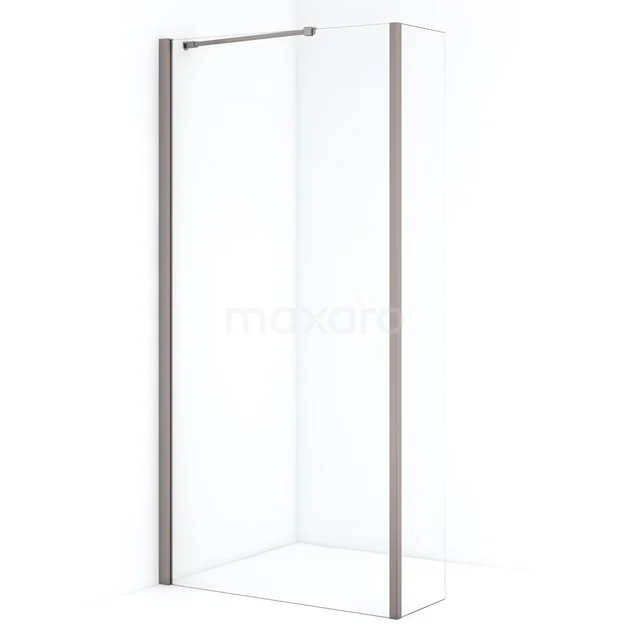 Diamond Walk-in shower | 100 cm Stainless steel Clear glass Fixed wall with side panel IDC1003210BRN