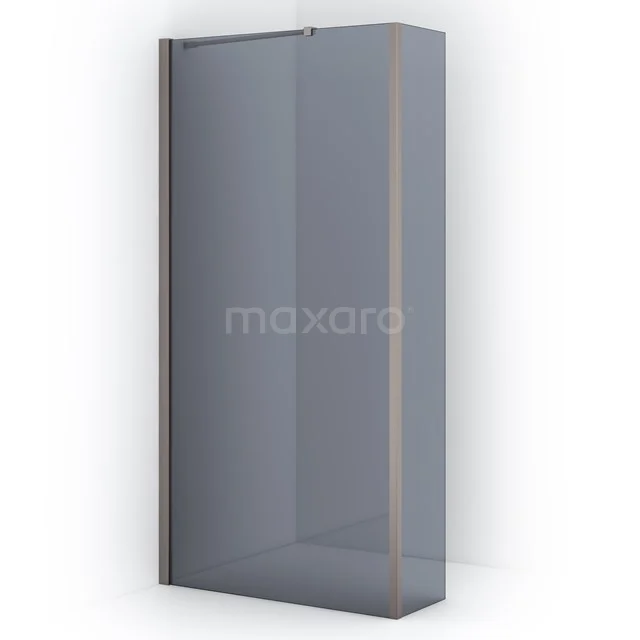 Diamond Walk-in shower | 100 cm Stainless steel Smoke glass Fixed wall with side panel IDC1003211BR
