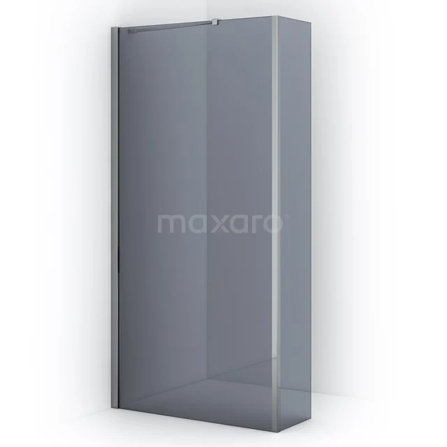 Diamond Walk-in shower | 100 cm Chrome Smoke glass Fixed wall with side panel IDC1003211C