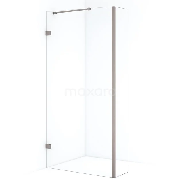 Diamond Walk-in shower | 100 cm Stainless steel Clear glass Fixed wall with side panel IDC1003220BRN
