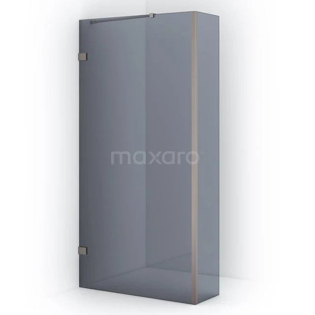 Diamond Walk-in shower | 90 cm Stainless steel Smoke glass Fixed wall with side panel IDC0903221BR