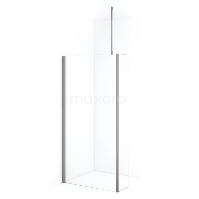 Diamond Inloopdouche | 100 cm Rvs Helder glas Vaste wand met zijwand IDC1003710BRN