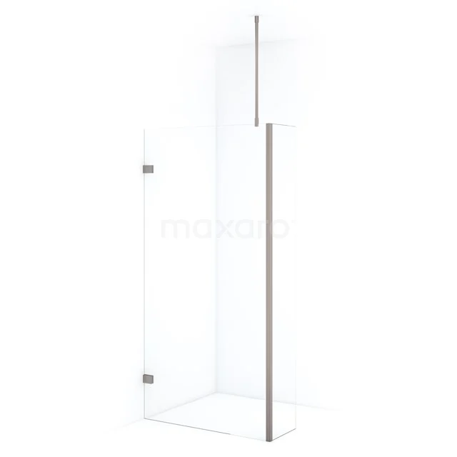 Diamond Walk-in shower | 100 cm Stainless steel Clear glass Fixed wall with side panel IDC1003720BRN