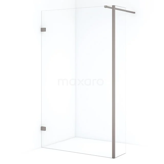 Diamond Walk-in shower | 120 cm Stainless steel Clear glass Fixed wall with side panel IDC1203120BRN