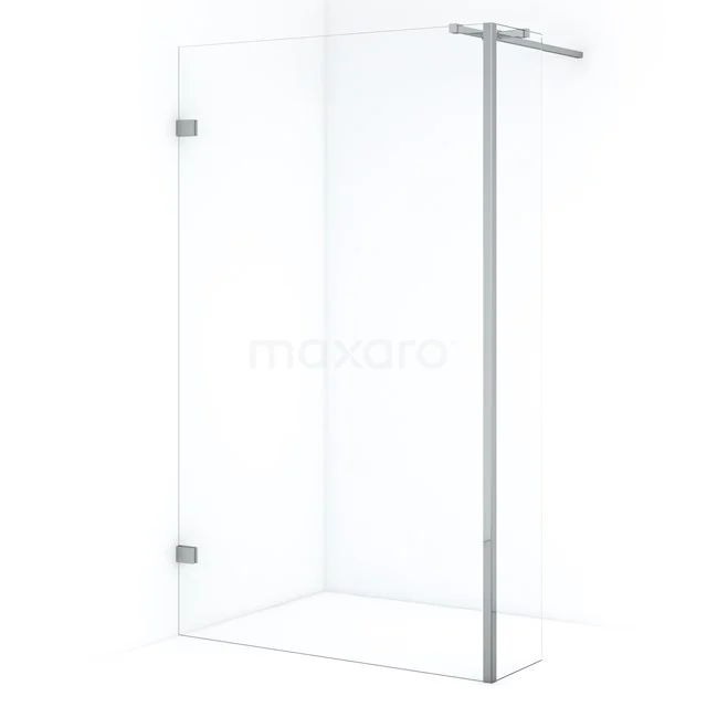 Diamond Walk-in shower | 110 cm Chrome Clear glass Fixed wall with side panel IDC1103320C Corner shower screen in glass, Clear glass, Stainless steel profile, ideal for modern bathroom design.