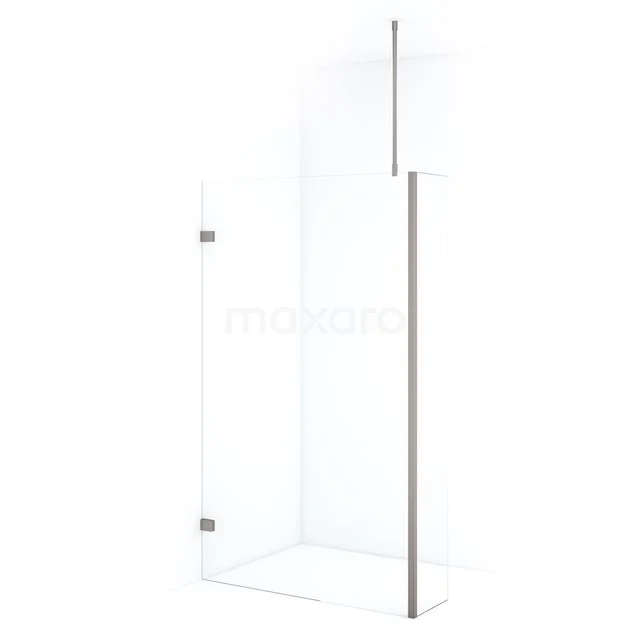 Diamond Walk-in shower | 110 cm Stainless steel Clear glass Fixed wall with side panel IDC1103720BRN