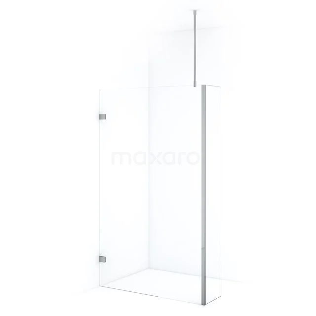 Diamond Walk-in shower | 110 cm Chrome Clear glass Fixed wall with side panel IDC1103720C Walk-in shower with clear glass, aluminium profiles and minimalist design for a modern bathroom.