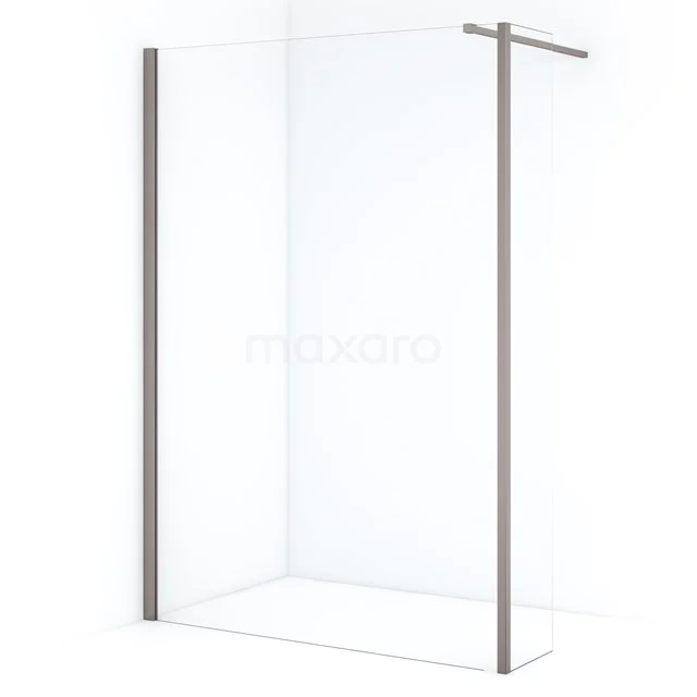 Diamond Walk-in shower | 140 cm Stainless steel Clear glass Fixed wall with side panel IDC1403110BRN
