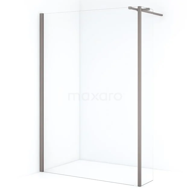 Diamond Walk-in shower | 140 cm Stainless steel Clear glass Fixed wall with side panel IDC1403310BRN