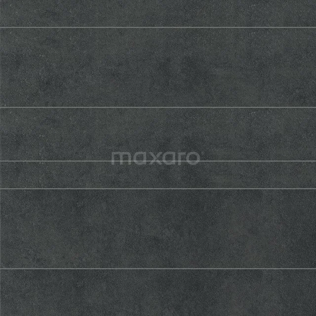 Dunkel anthrazitgraue Wandfliese mit subtilen Linien, ideal für ein modernes Badezimmer; aus hochwertiger Keramik gefertigt.