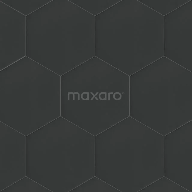 Bodenfliese/Wandfliese Aspect 21.5x25cm Uni Schwarz Hexagon 501-090104 Hexagon schwarze Badezimmerfliese, matte Oberfläche, moderner Stil, perfekt für Wand und Boden.