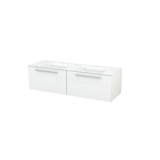 White hanging bathroom unit with two soft-close drawers, modern look, ideal for compact and stylish bathroom storage.