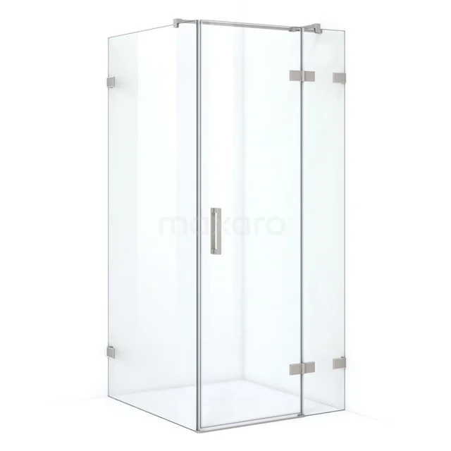 Quartz Shower cabin | 110x100 cm Stainless steel Clear glass Pivot door Rectangle CQB1164320B Glass shower enclosure with corner step, clear glass, aluminium profiles, perfect for a modern bathroom style.