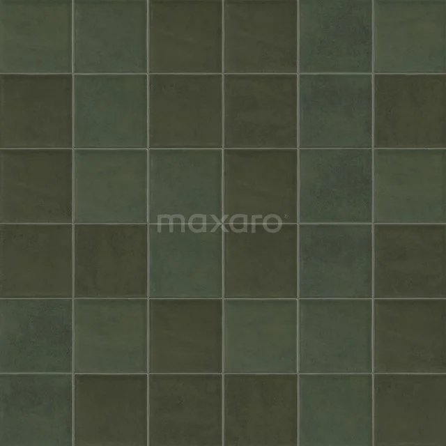 Dunkelgrüne quadratische Badezimmerfliese, Keramik mit matter Oberfläche, ideal für stilvolle und moderne Badezimmerdesigns.