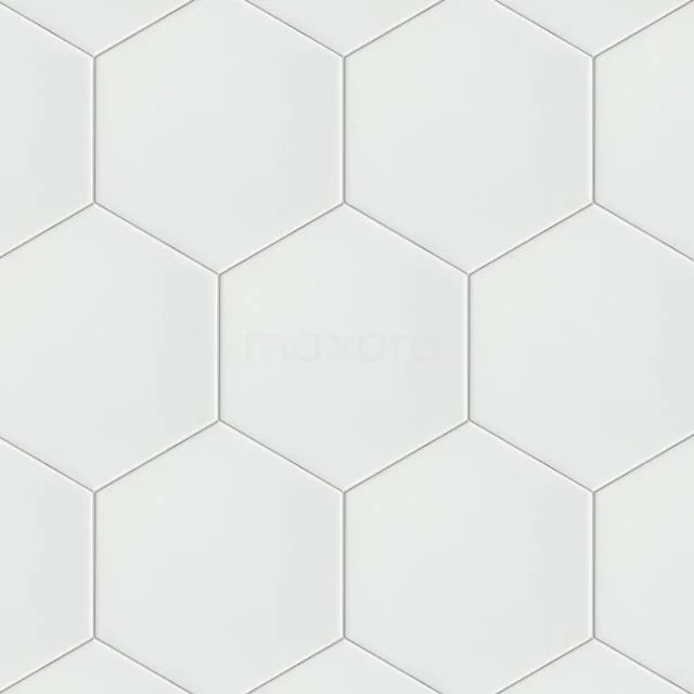 Vloertegel/Wandtegel Aspect 21,5x25cm Uni Wit Hexagon 501-090101