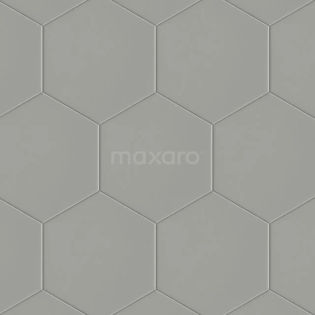 Bodenfliese/Wandfliese Aspect 21.5x25cm Uni Grau Hexagon 501-090102 Sechseckige graue Badezimmerfliese aus Keramik mit matter Oberfläche, ideal für Wand- und Bodeneinsätze.