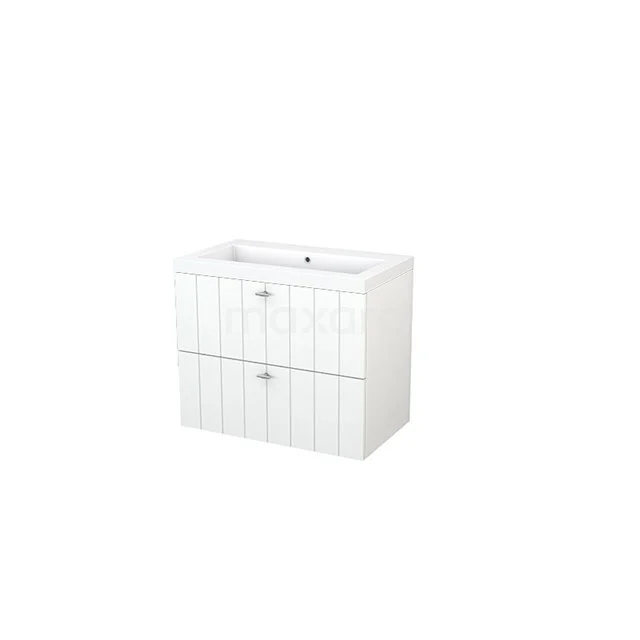 White Bathroom unit with rounded corners, two-drawer system and modern design, perfect for an organised and stylish bathroom.