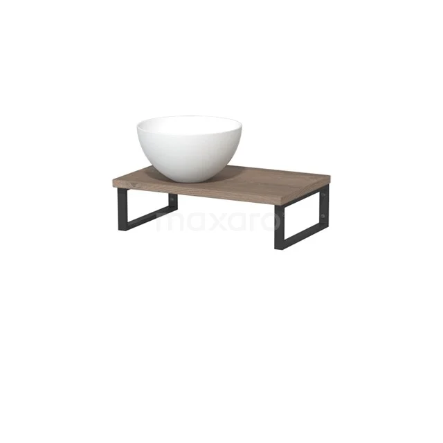 Modulo Pico Basin worktop with basin worktop | 41 cm Mid brown oak Matte white Solid surface TMK01-00432